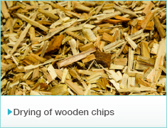 Drying of wooden chips
