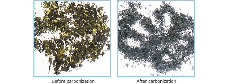 Before carbonization.After carbonization.