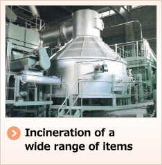 Incineration of a wide range of items