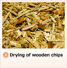 Drying of wooden chips