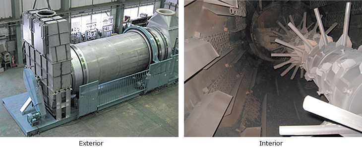 Rotary Dryer with Agitator appearance／Interior view