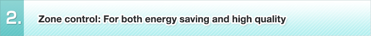 2. Zone control: For both energy saving and high quality