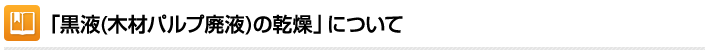 黒液(木材パルプ廃液)の乾燥について