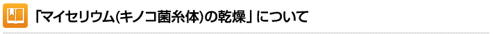 「マイセリウム(キノコ菌糸体)の乾燥」について