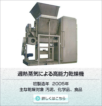 過熱蒸気による高能力乾燥機